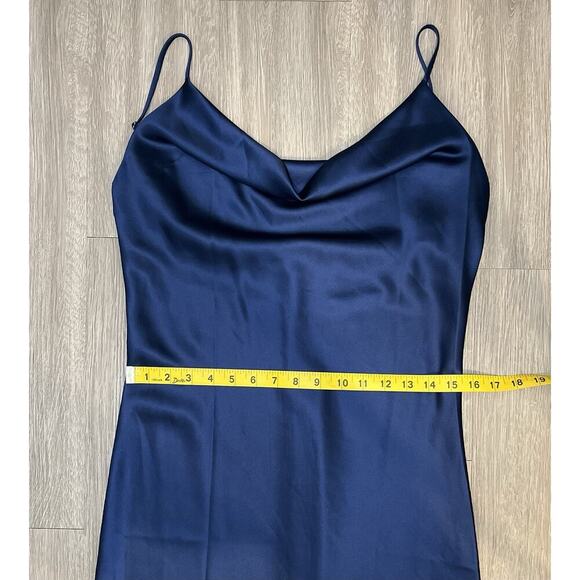 Petal + Pup Blue Satin Cowl Neck Slip Dress Size 8 Y2K Style - Picture 7 of 8